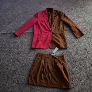 French Connection Red and Brown Blazer